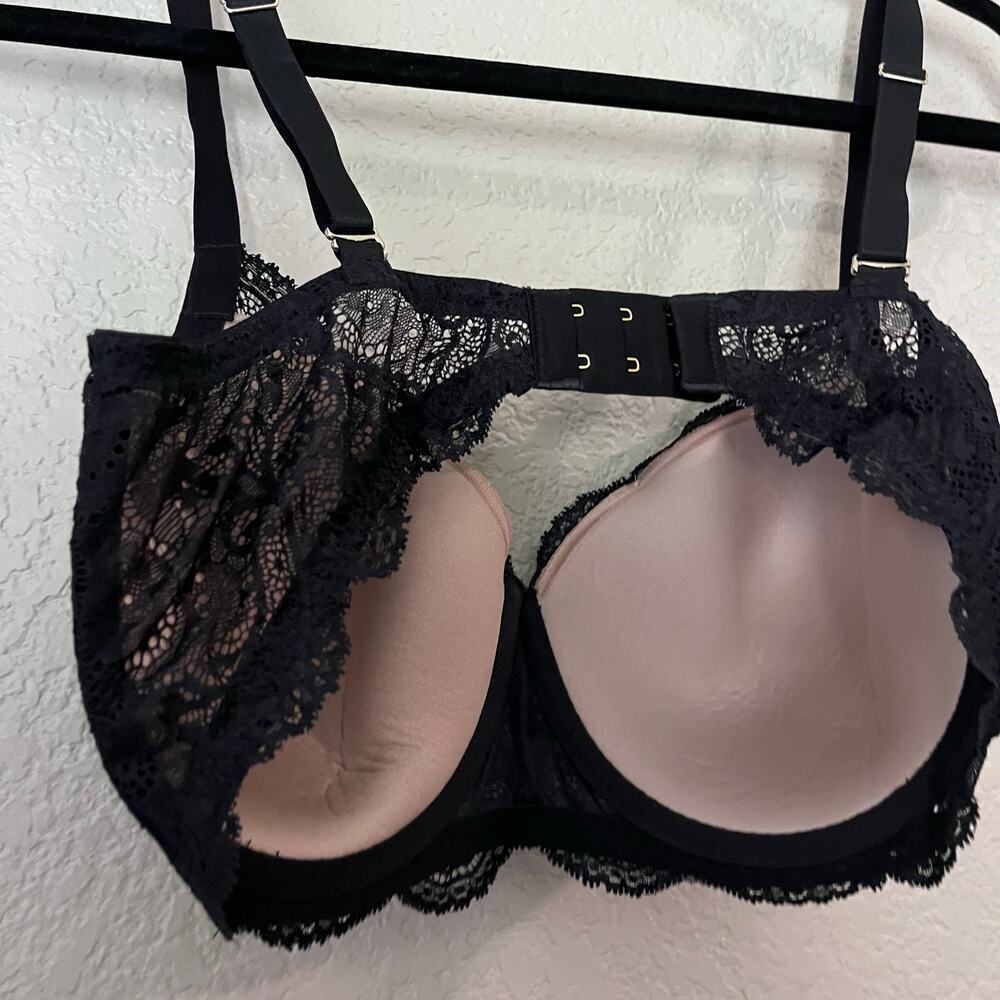 ThirdLove 24/7 Lace Balconette Bra 36 E Classic Underwire Push Up Black Tan 36DD - Picture 6 of 7